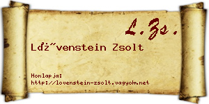 Lövenstein Zsolt névjegykártya